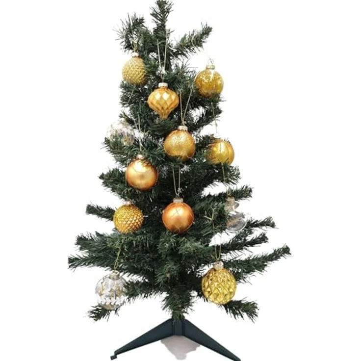 Weihnachtsbaumkugeln Glas Kugeln 12 STK Christbaumkugeln Weihnachtskugeln gelb – Bild 3
