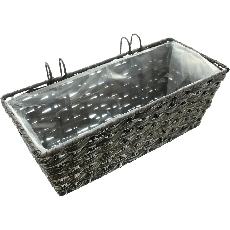 Balkonpflanzer Polyrattan Blumenkasten Pflanzkorb Pflanzschale Blumentopf