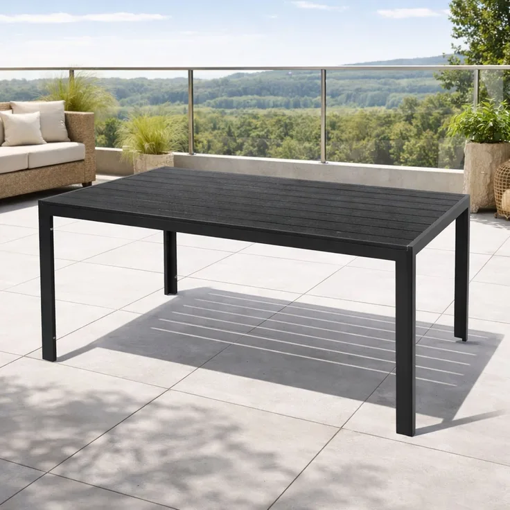 Gartentisch Esstisch Aluminium anthrazit / schwarz L150xB90xH74cm