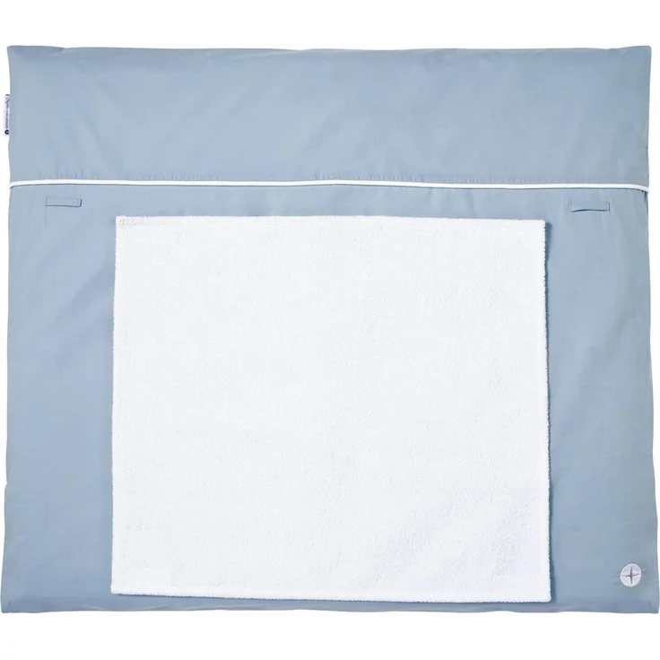 Nordic Coast Company Baby Wickelauflage 70x80 von nordic coast | waschbar Wechselhandtuch Frottee Bezug mit Füllung Waschmaschine geeignet & mit Waschbaren Bezug (Blau)