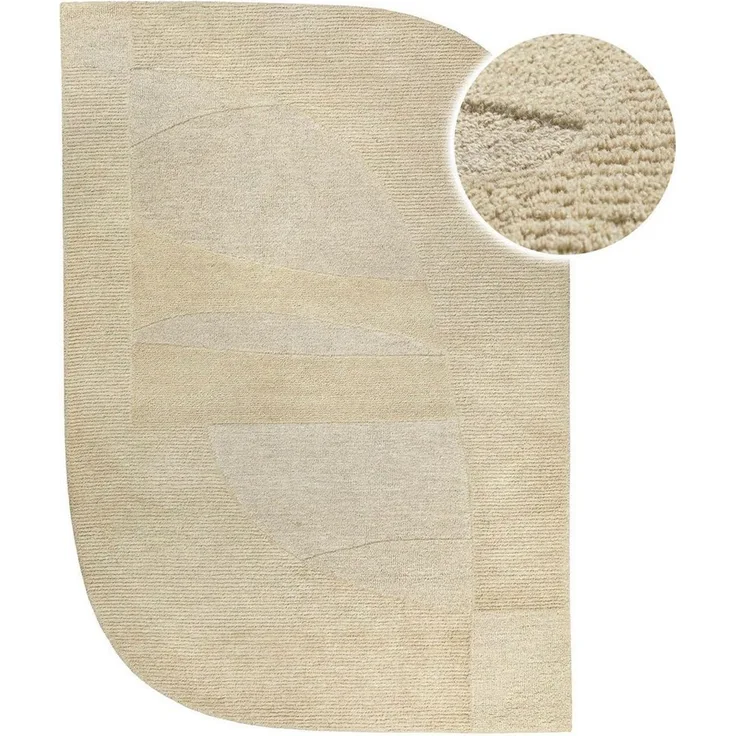Wecon home Teppich Dodo, rechteckig, Höhe: 10 mm, Wollteppich, asymmetrisch, hochwertig, handgetuftet, robust, modern