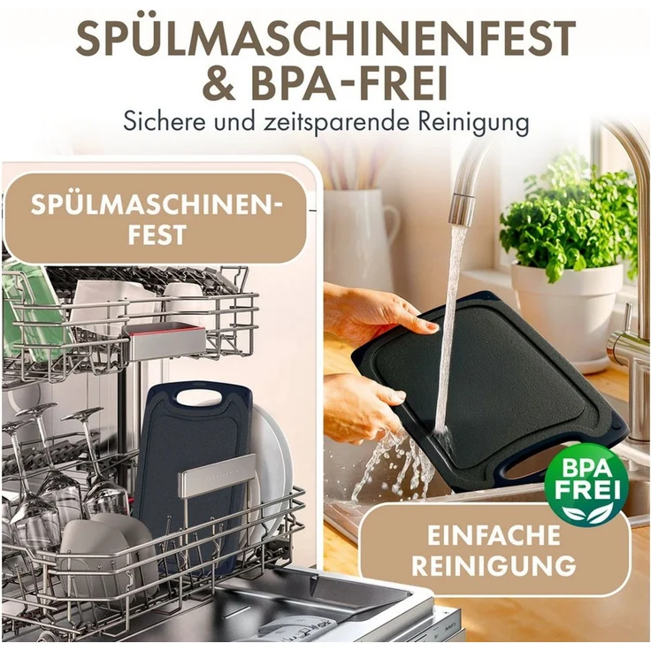 Blumtal Schneidebrett Frühstücksbrettchen Kunststoff, 2er-/3er-Set, verschiedene Größen, (2-St), Brettchen spülmaschinenfest Kunststoff BPA-frei – Bild 4
