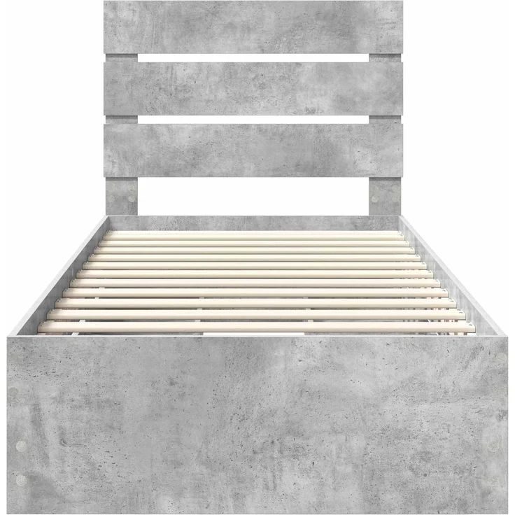 vidaXL Bettrahmen mit Schubladen Betongrau 90 x 190 cm Ingenieurs Holz 3411865 – Bild 8