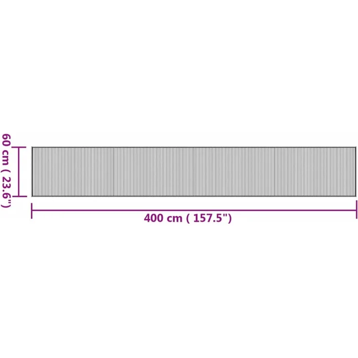 vidaXL Teppich Rechteckig Natur 60x400 cm Bambus 376847 – Bild 8