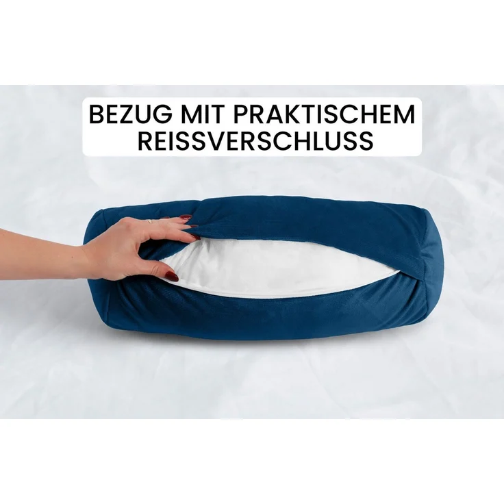 Amilian Nackenrolle 15x40 cm mit Bezug - Kissenrolle - Bettrolle - Nackenstütze, Nackenrolle mit Bezug, ideal als Sofakissen, Kissen, Dekokissen, dekoratives Lagerungskissen für Sofa und Bett – Bild 3
