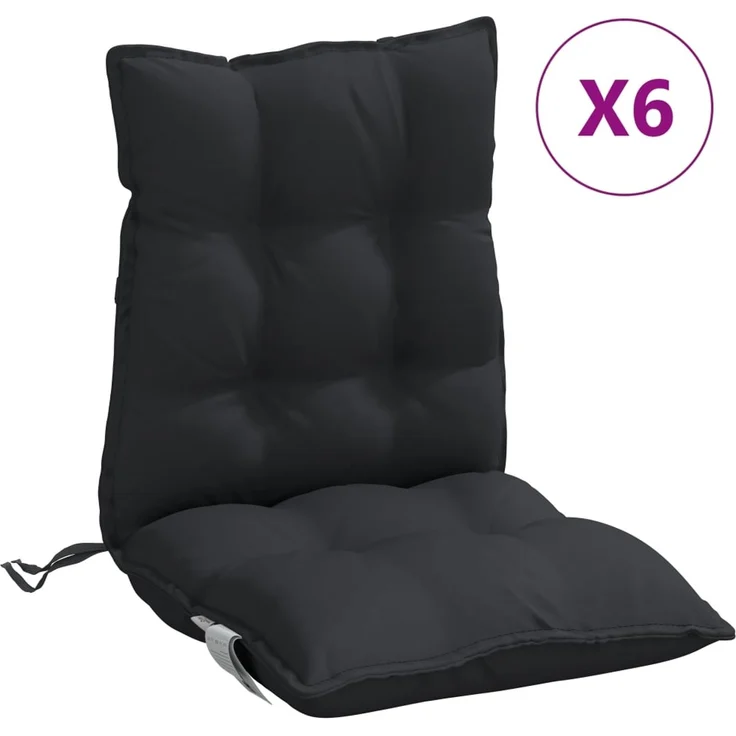 vidaXL Niedriglehner-Auflagen 6 Stk. Schwarz Oxford-Gewebe 377694 – Bild 2