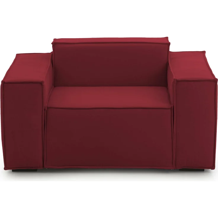 Dmora Leonia-Sessel, Wohnzimmersessel, 100 % Made in Italy, Relaxsessel aus gepolstertem Stoff, 140 x 95 x 70 cm, Rot – Bild 7