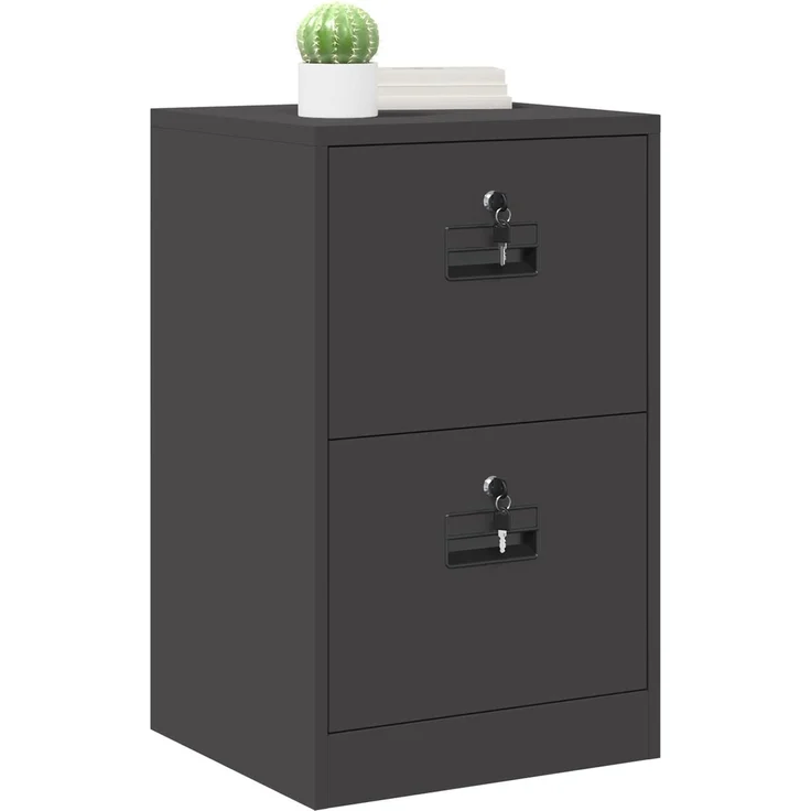 vidaXL Aktenschrank Schwarz 45,5 x 42 x 74,5 cm Kaltgewalzter Stahl 891610 – Bild 3