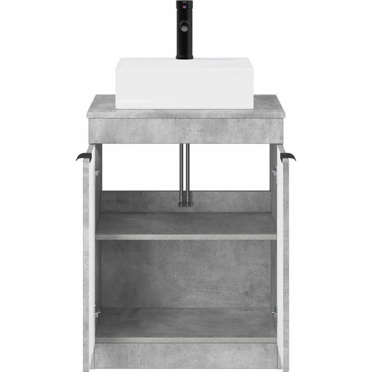 vidaXL Waschbeckenschrank Betongrau 54 x 41 x 99,5 cm Holzwerkstoff 3404243 – Bild 3