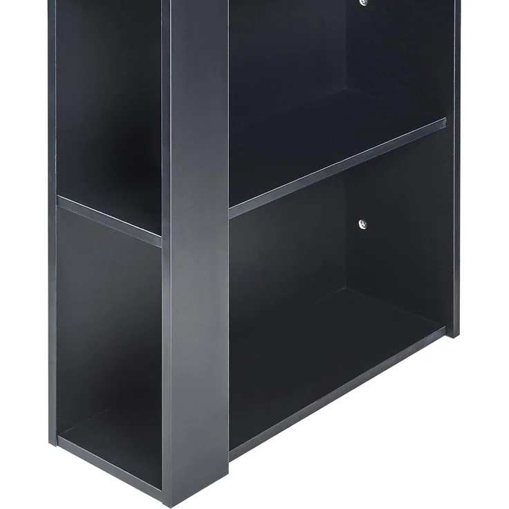 Bartisch Danderyd 120x60x106 cm mit 3 Ablagefächern Schwarz/Walnussoptik [en. casa] – Bild 8