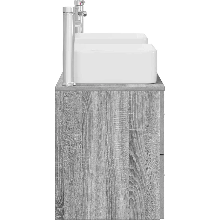 vidaXL Badezimmerschrank-Set 3 stk. Grau Sonoma 129 x 41 x 80 cm 3405824 – Bild 7