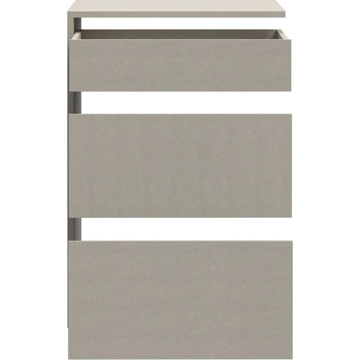 Forte SCHACH & MATT 2 Schubladenblock mit 3 Schubladen, Innenkommode für Kleiderschrank, Holzwerkstoff, Grau Textilnachbildung, 53,5 cm breit x 78,2 cm hoch x 52,7 cm tief – Bild 3