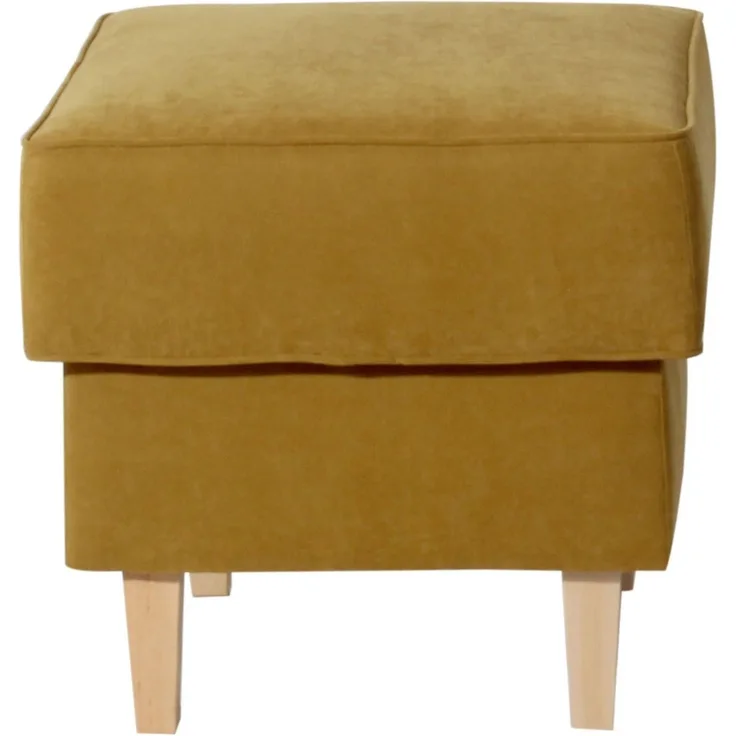Hocker Karlen Bezug Veloursstoff Buche natur / mais 22063