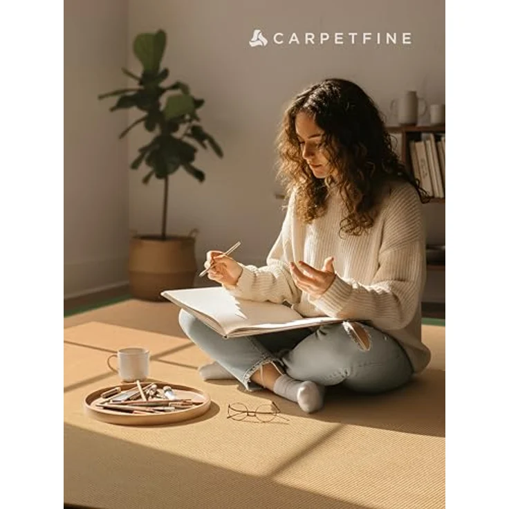 carpetfine Sisalteppich Sisal, rechteckig, Höhe: 5 mm, mit farbiger Bordüre, Anti Rutsch Rückseite – Bild 9