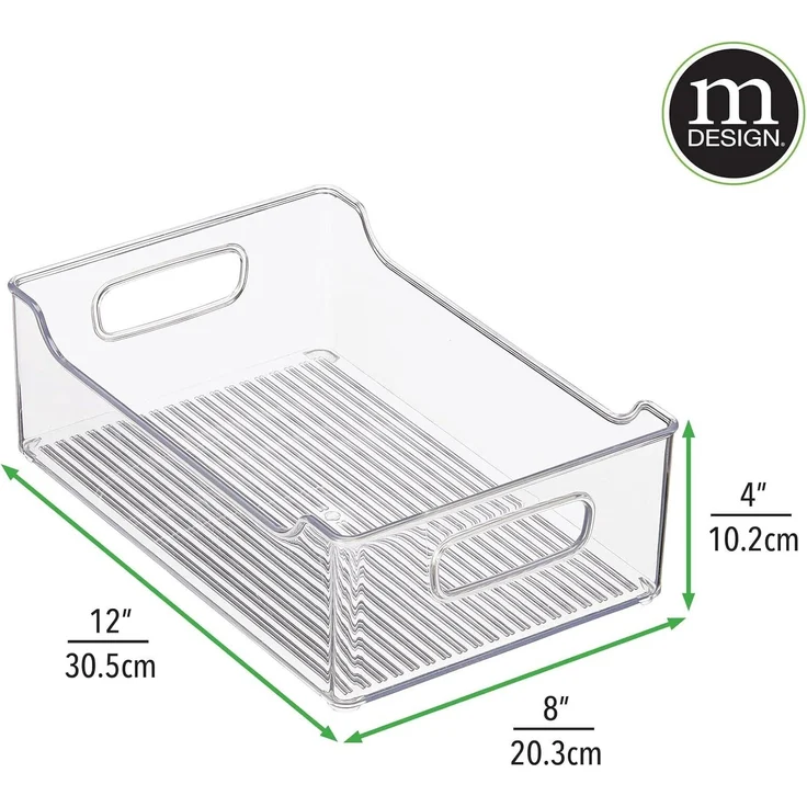 4er Set Kühlschrank Aufbewahrungsbox Griffe Gefriertruhe mDesign transparent – Bild 4