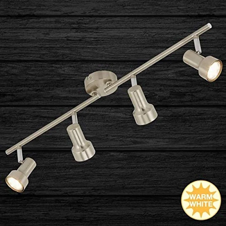 BRILONER LED Spot Deckenleuchte, 60,4 cm, 12 W, 4-flammig, dreh- und schwenkbar, Matt-Nickel – Bild 2