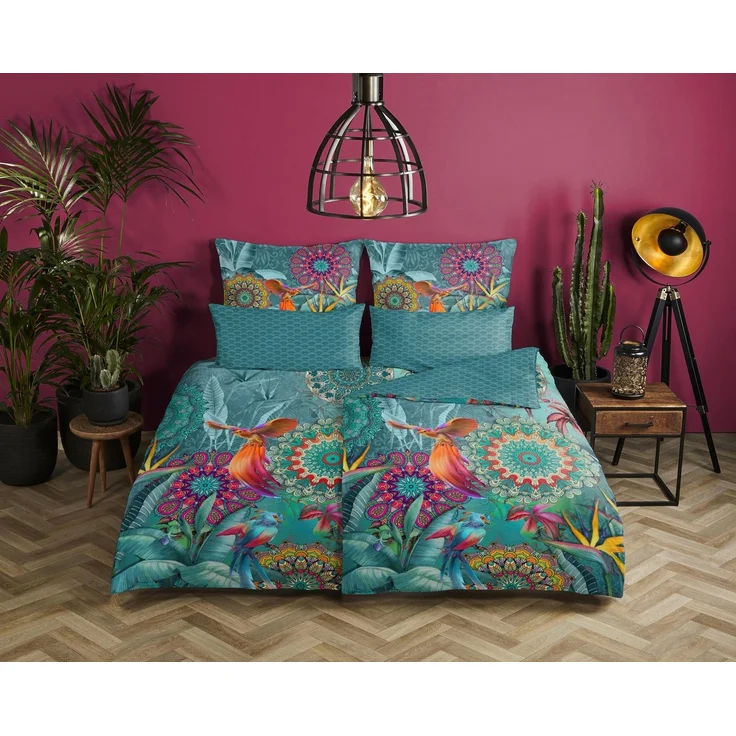 HIP Mako Satin Bettwäsche 2 teilig Bettbezug 135x200 cm Kopfkissenbezug 80x80 cm Lovise 6995. 99. 08 Multi – Bild 2