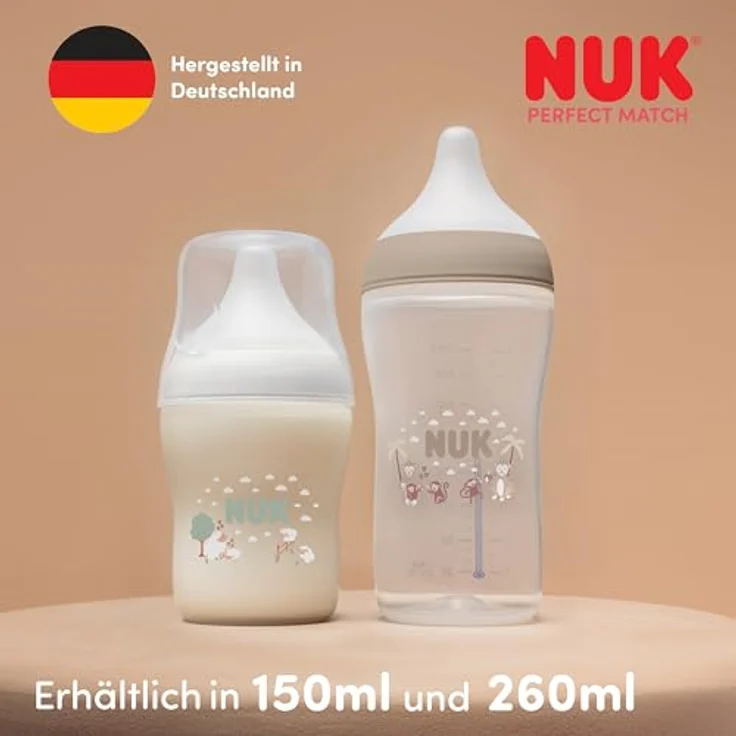 NUK Perfect Match Babyflasche | 3+ Monate | 260 ml | Anti-Kolik-Babyflasche | PP | Temperature Control Anzeige | Disney Tigger | 1 Stück – Bild 9
