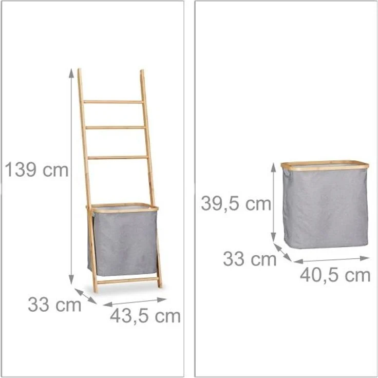 Handtuchhalter Bambus mit Wäschesack 10022148 – Bild 4