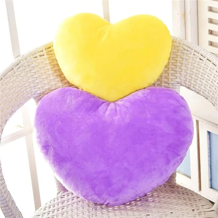 Herzkissen, Herz Kissen Kinderzimmer, Kuschelkissen Kinder Herzform Dekokissen Kopfkissen Kissen Zierkissen, Plüsch Kinderkissen für Kinderzimmer Sofa Dekoration (Rot,30 cm) – Bild 5
