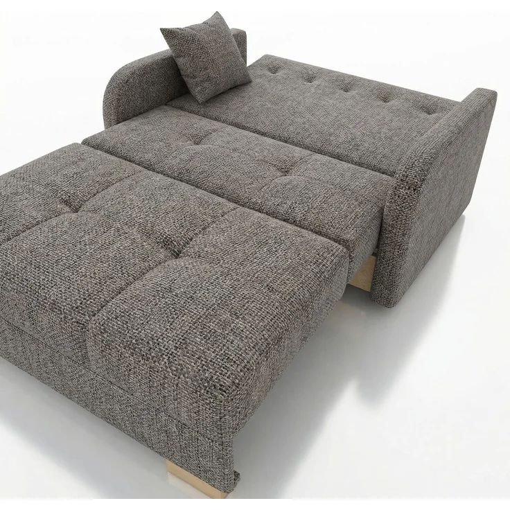 Wohnero24 Schlafsofa POLINA 2 136x95 cm 113x195 cm mit Bettkasten 2 Sitzer Sofa mit Schlaffunktion kleines Schlafsofa ausziehbar für Gästezimmer - Grau – Bild 5