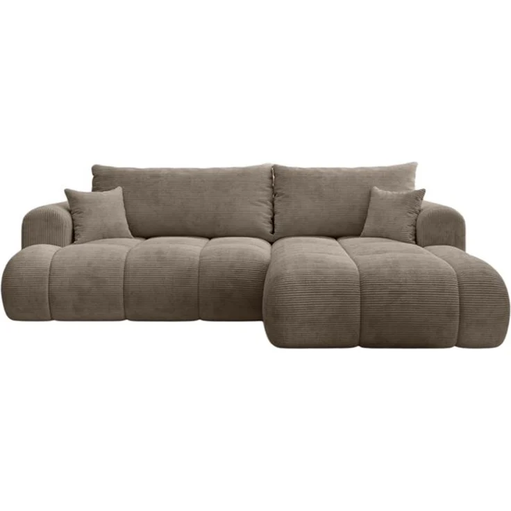 thematys Ecksofa TREVIO 260x165 cm, mit Schlaffunktion, mit Bettkasten, Dunkel Beige (Poso 03), Ausrichtung rechts – Bild 3