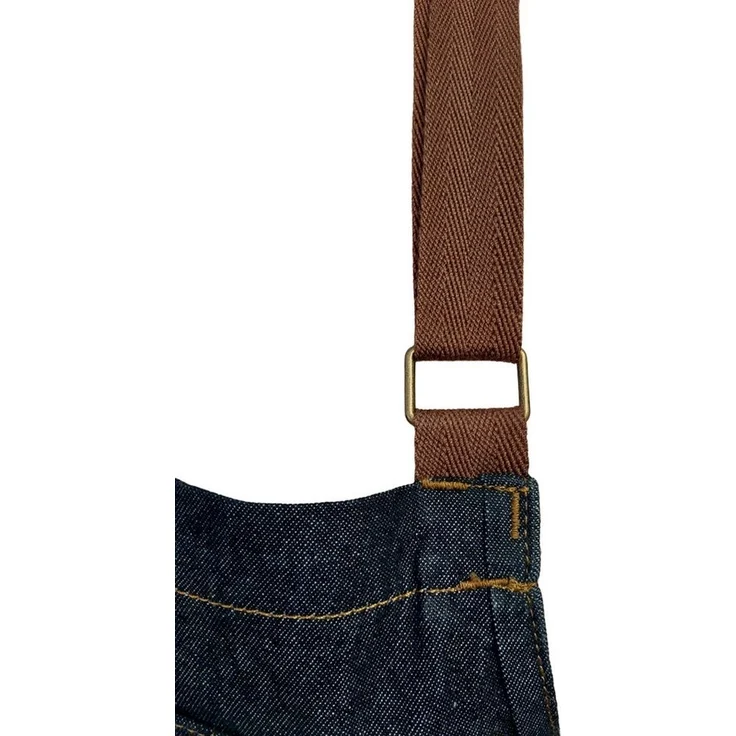 Chef Works 'Memphis' Latzschürze One Size, verstellbare Träger, Baumwolle indigo blau, 86x76 cm – Bild 2