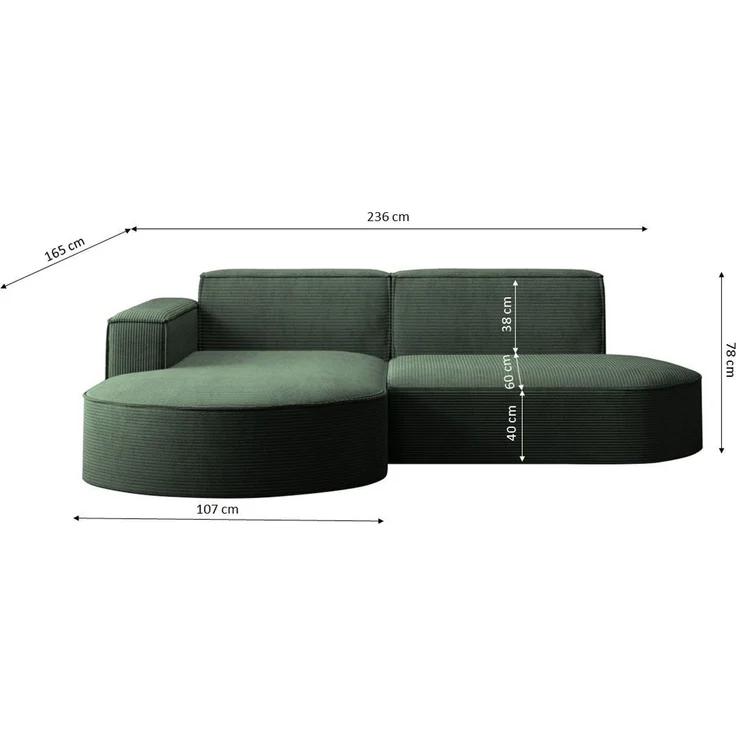 Kaiser Möbel Ecksofa Designer MODENA STUDIO L stoff Poso, Neve, Quelle – Bild 3