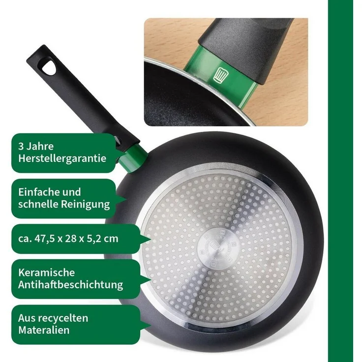 FACKELMANN Chefkoch Aluminium-Pfanne Ø28 cm Keramik-Antihaft-Beschichtung – Bild 1