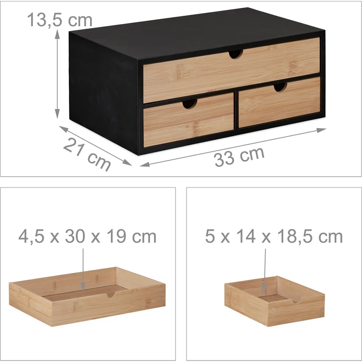 Schreibtisch Organizer mit 3 Schubladen – Bild 4