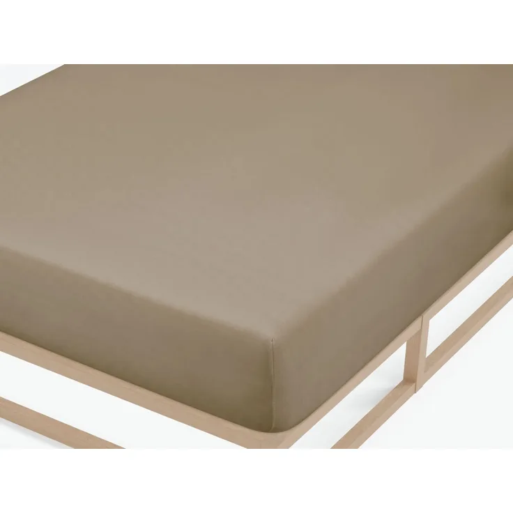 biberna Feinjersey-Spannbetttuch, 100 % Baumwolle, taupe, 1x 140x200 cm - 160x200 cm