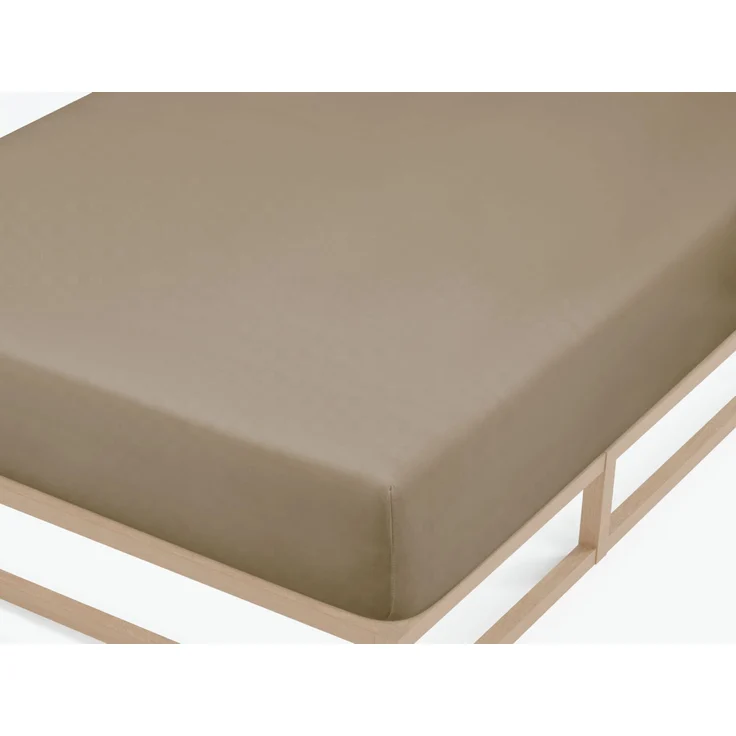 biberna Feinjersey-Spannbetttuch, 100 % Baumwolle, taupe, 1x 140x200 cm - 160x200 cm – Bild 1