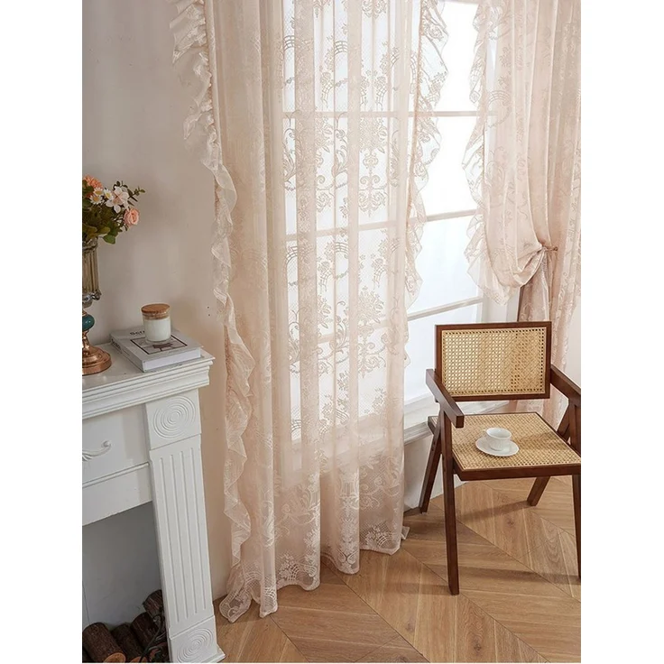 Agger Vorhang Rüschenvorhang im Retro-Stil, Spitzen-Feinvorhang, Türvorhang, halbtransparenter Voile-Vorhang, dekorativer Feinvorhang – Bild 4