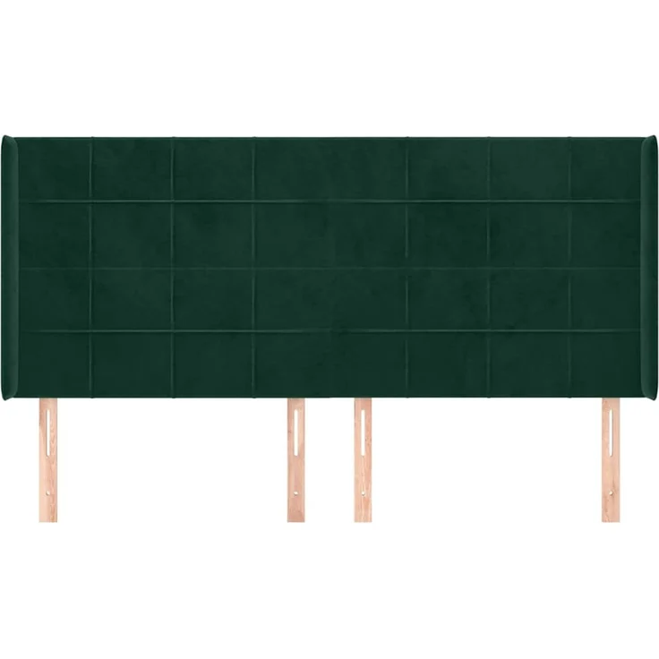 vidaXL Kopfteil mit Ohren Dunkelgrün 203x16x118/128 cm Samt Grün (Art-Nr 3119649) – Bild 3