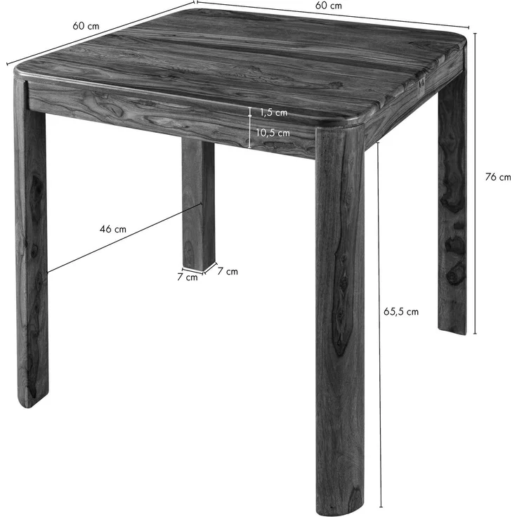 Esstisch Palisander 60x60x75 walnuss gewachst Toronto#255 – Bild 8