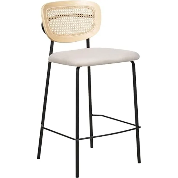 Set mit 2 Barstühlen MAYETTA Rattan Helles Beige