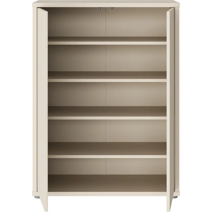 Forte ALICE SPRINGS Schuhschrank 70 80, moderner Flurschrank mit 2 Türen und 4 Einlegeböden, Holzwerkstoff, Kaschmir/Beige, 74,5 cm breit x 99,1 cm hoch x 34,9 cm tief – Bild 5