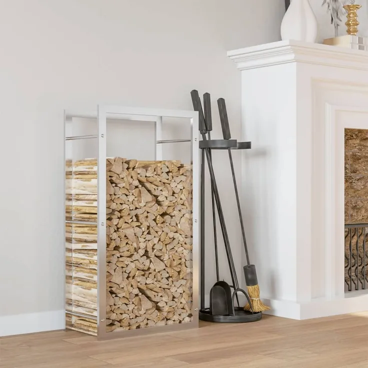vidaXL Brennholzregal 50x28x94 cm Edelstahl 357860