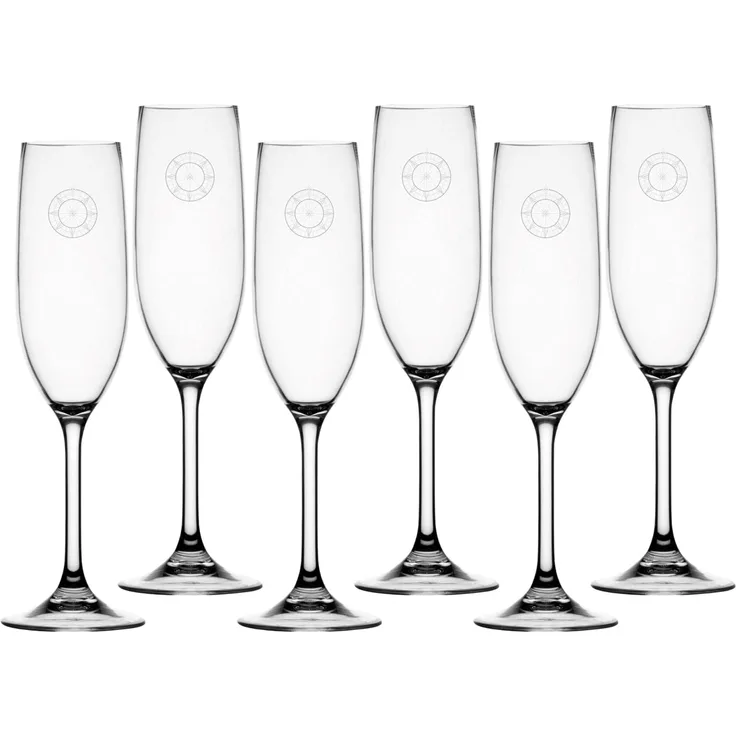 Sekt Champagner Glas Set 6 Stück, unzerbrechlich - Pacific