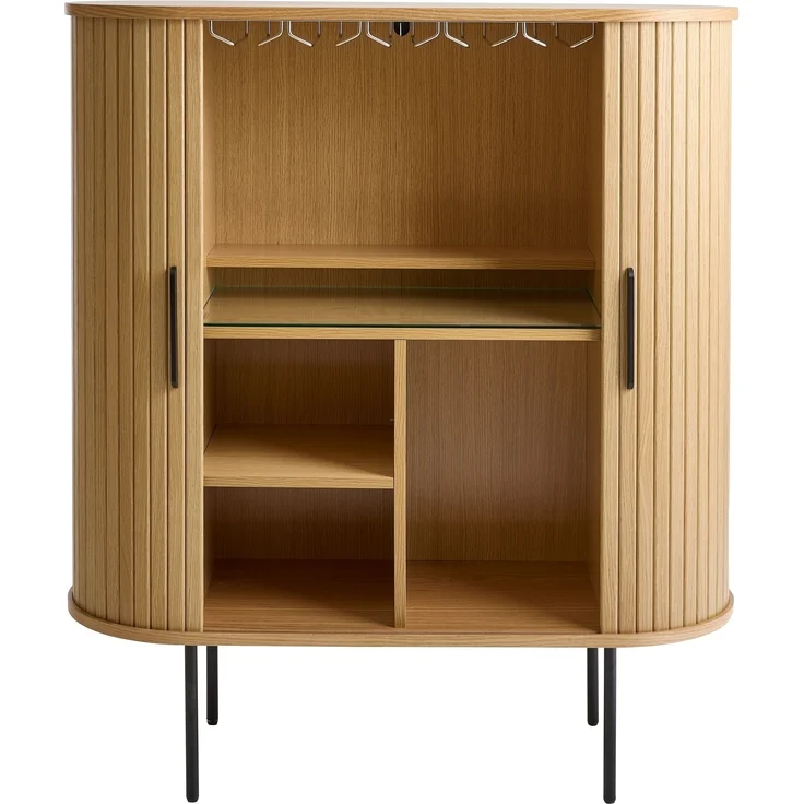 Barschrank >NOLA< in Eiche, MDF furniert - 130x75x40cm (BxHxT) – Bild 2