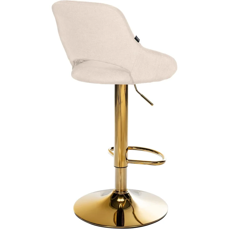 CLP Barhocker Milet Stoffbezug höhenverstellbar drehbar mit Rückenlehne,creme gold – Bild 6