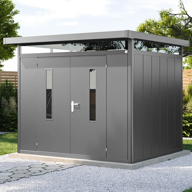 GFP Primeyard Gerätehaus Metall Gartenhaus 263x228x231 cm Geräteschuppen anthrazit – Bild 2