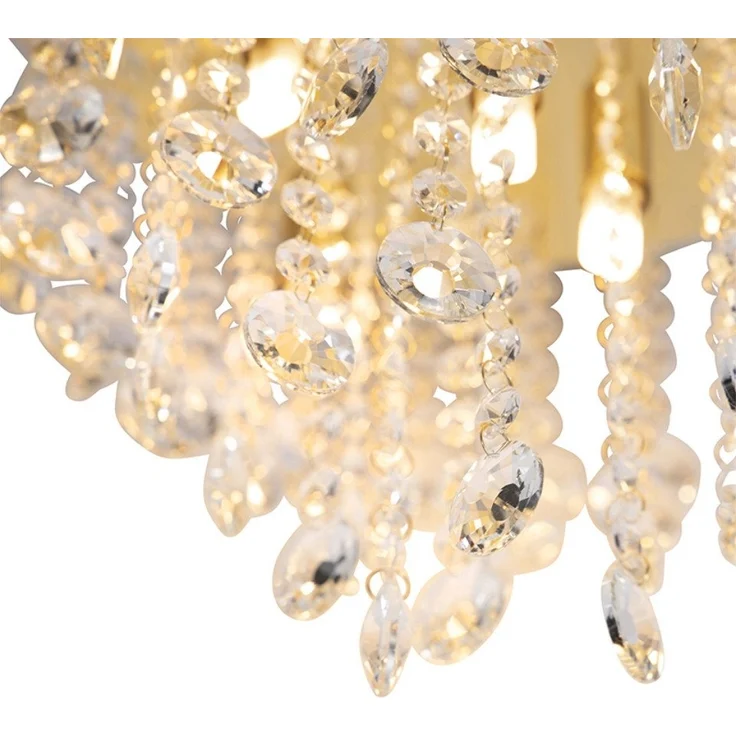 Qazqa Deckenleuchte Medusa, ohne Leuchtmittel, G9, Gold/Messing, Art Deco, Glas, 7-flammig – Bild 3