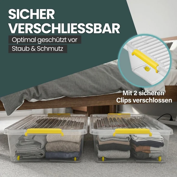 Kreher Aufbewahrungsbox Simple Store, in Transparent, rollbar, BPA-frei Set/Größe wählbar) (2 St) – Bild 4