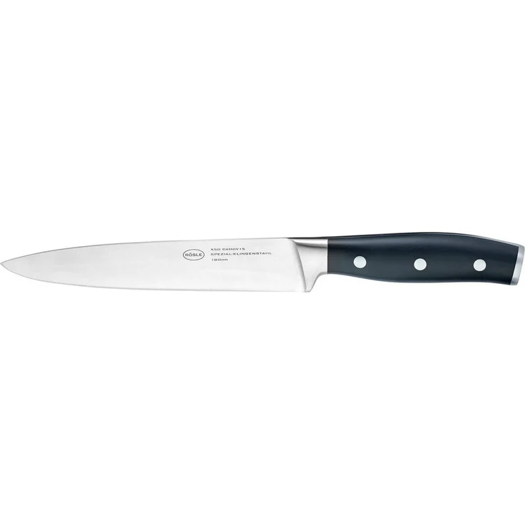 RÖSLE 'Tradition' Fleischmesser, mit Fingerschutz, Klingenspezialstahl, POM schwarz, 2,3 x 30,5 x 3,3 cm – Bild 1