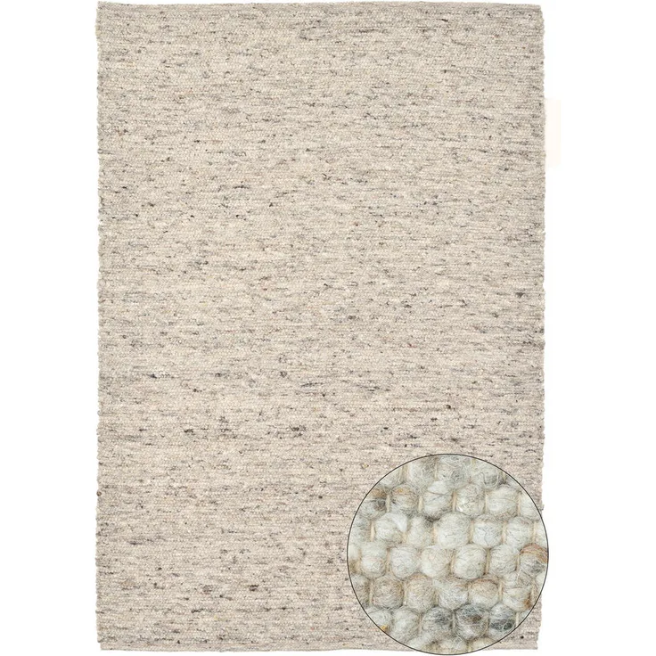 Rug and Roll Handwebteppich „Anden“, Rechteckig 60x90 cm, Sand, für Fußbodenheizung geeignet, natürliche Eleganz, Textil, Uni