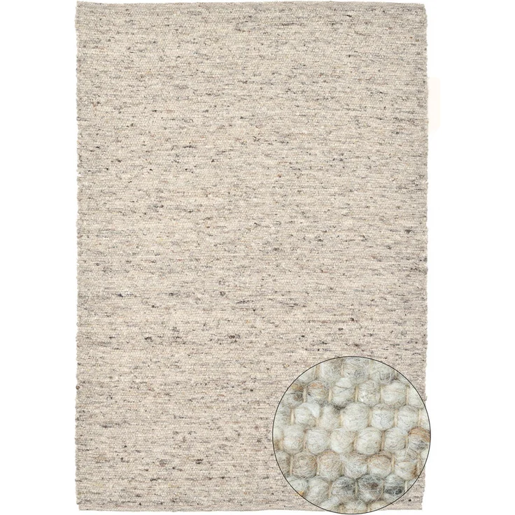 Rug and Roll Handwebteppich „Anden“, Rechteckig 60x90 cm, Sand, für Fußbodenheizung geeignet, natürliche Eleganz, Textil, Uni