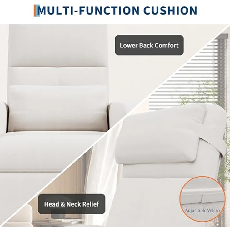GarveeHome Fernsehsessel Elektrisch Relaxsessel Ruhesessel, massagesessel mit wärmefunktion, Verstellbarer Fernsehsessel mit Fußstütze, Einzelsofa,für Wohnzimmer, Schlafzimmer oder Büro – Bild 9