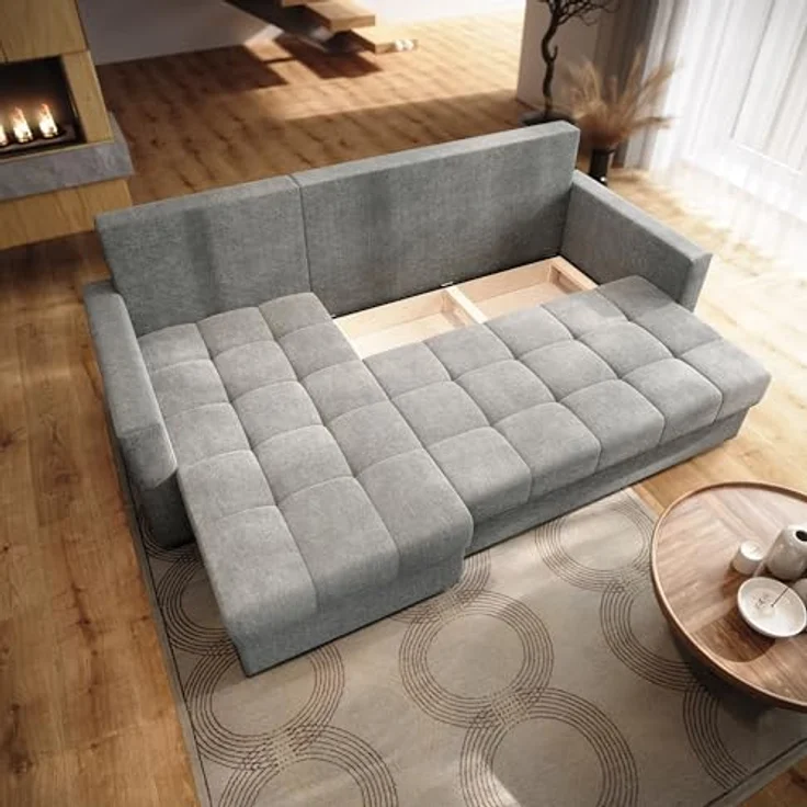 Masseno Ecksofa NIDA mit Schlaffunktion L-Form, Sofa mit Bettkasten – Bild 5