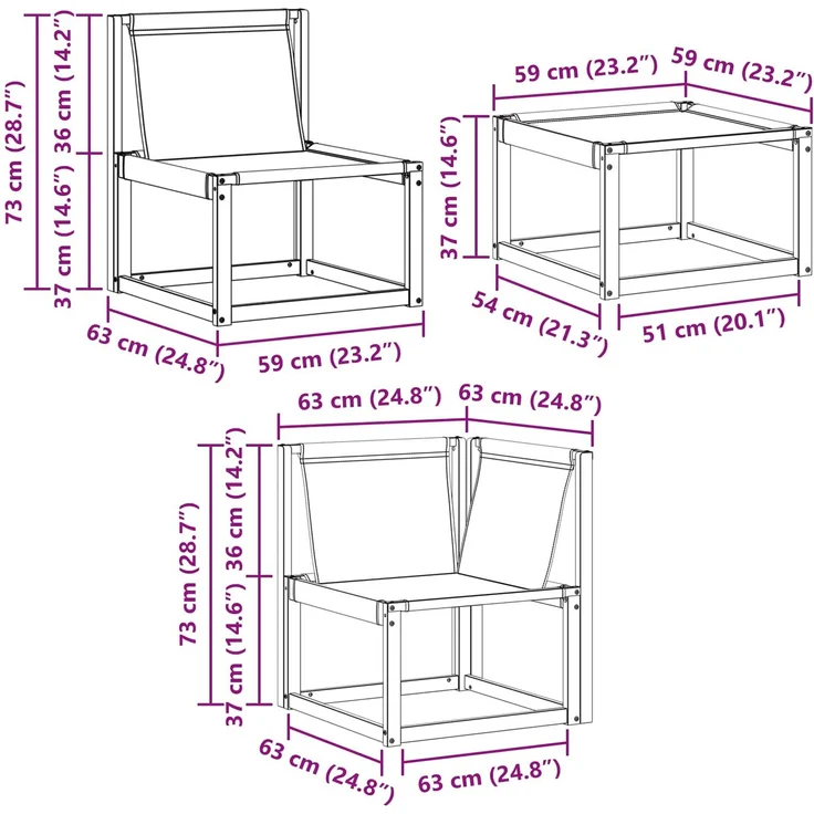 vidaXL Outdoor-Sofagarnitur 7 Stk. Weiß und Schwarz 3389682 – Bild 12